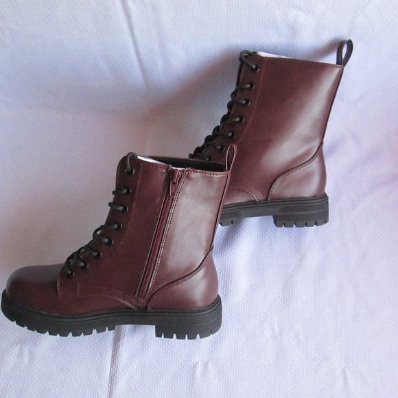 SO REINDEER BROWN COMBAT BOOTS SIZE 7 - Picture 10 of 14